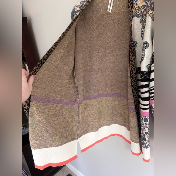 ANTHROPOLOGIE Bricolage Mixed Print Zebra Paisley Cardigan Kimono Oversized Sz S - Picture 8 of 15